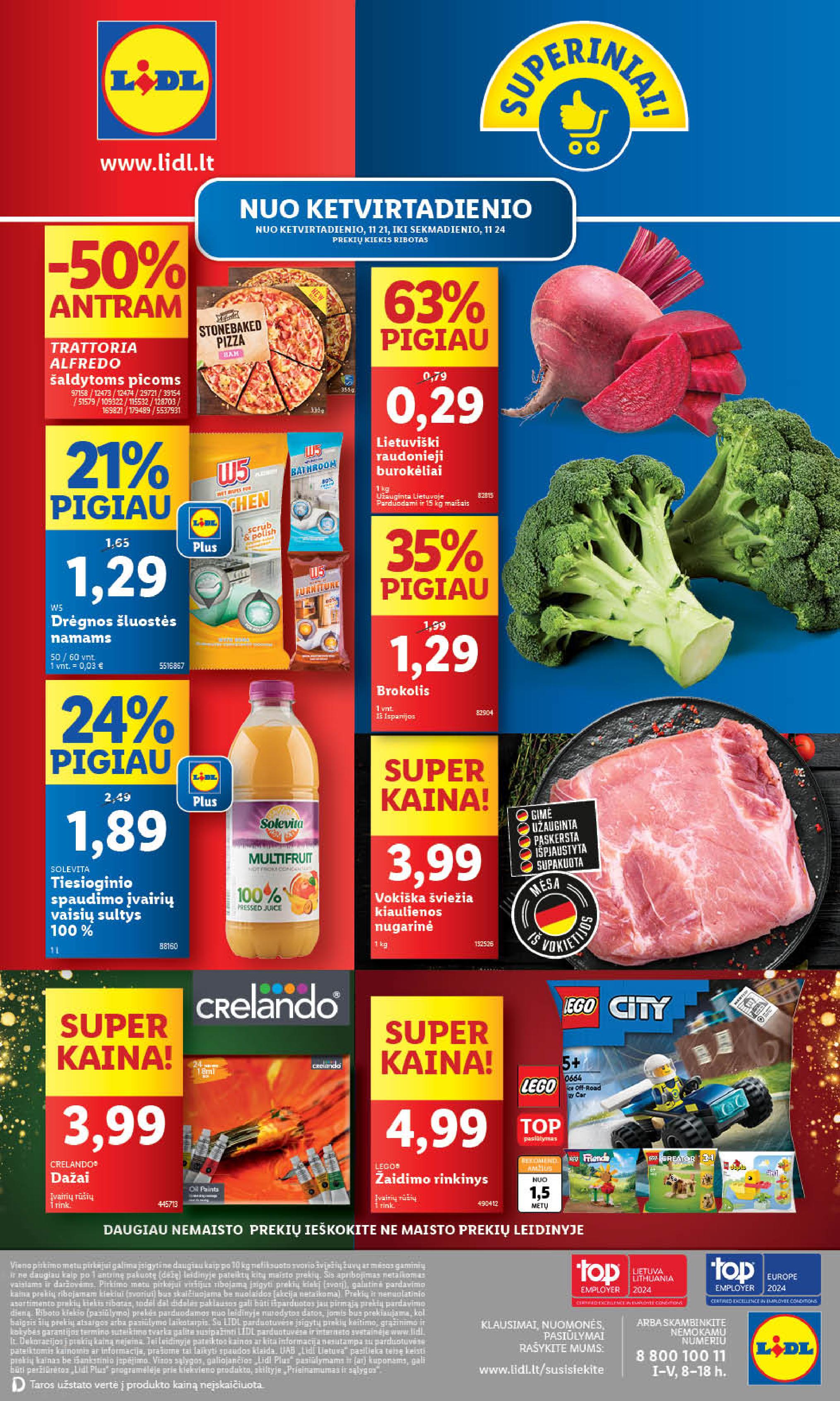 LIDL maisto prekių leidinukas nuo ketvirtadienio 11.21 - 11.24