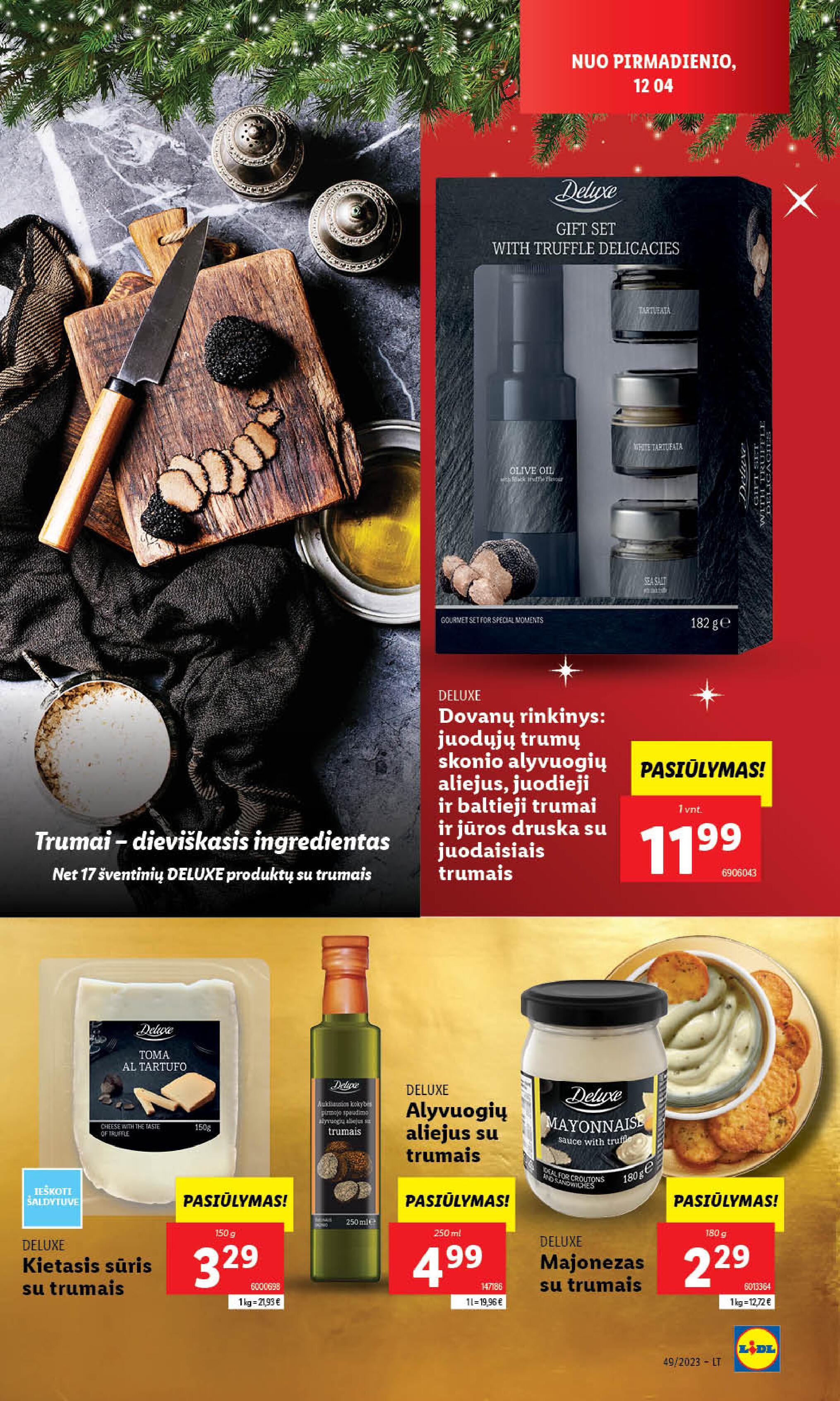 LIDL leidinukas Gurmaniški produktai už mažą kainą "DELUXE" nuo 2023.12.18