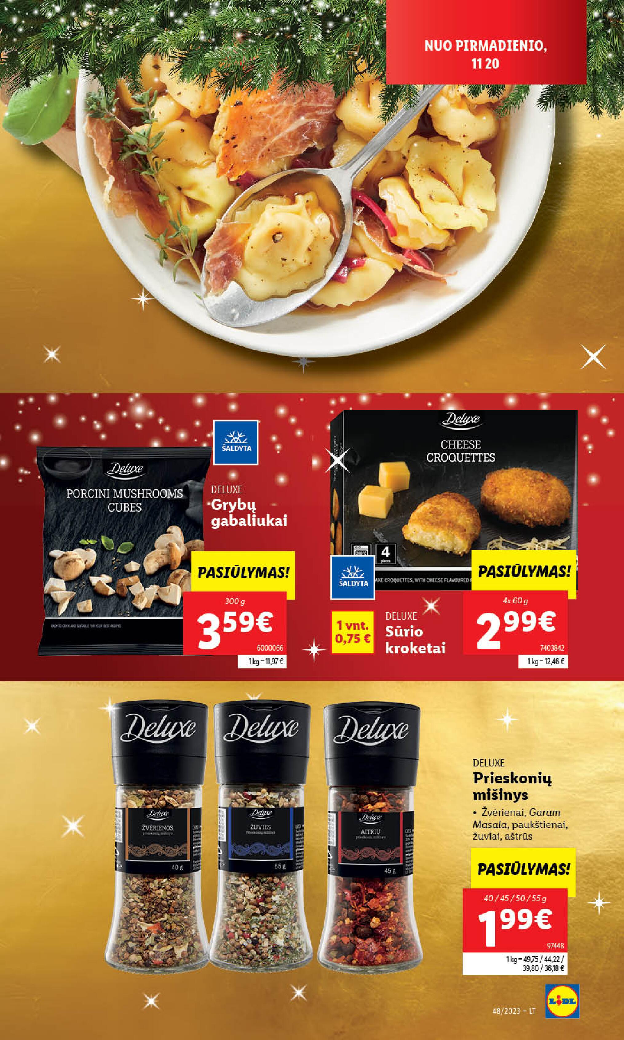 LIDL leidinukas Gurmaniški produktai už mažą kainą "DELUXE" nuo 2023.12.18