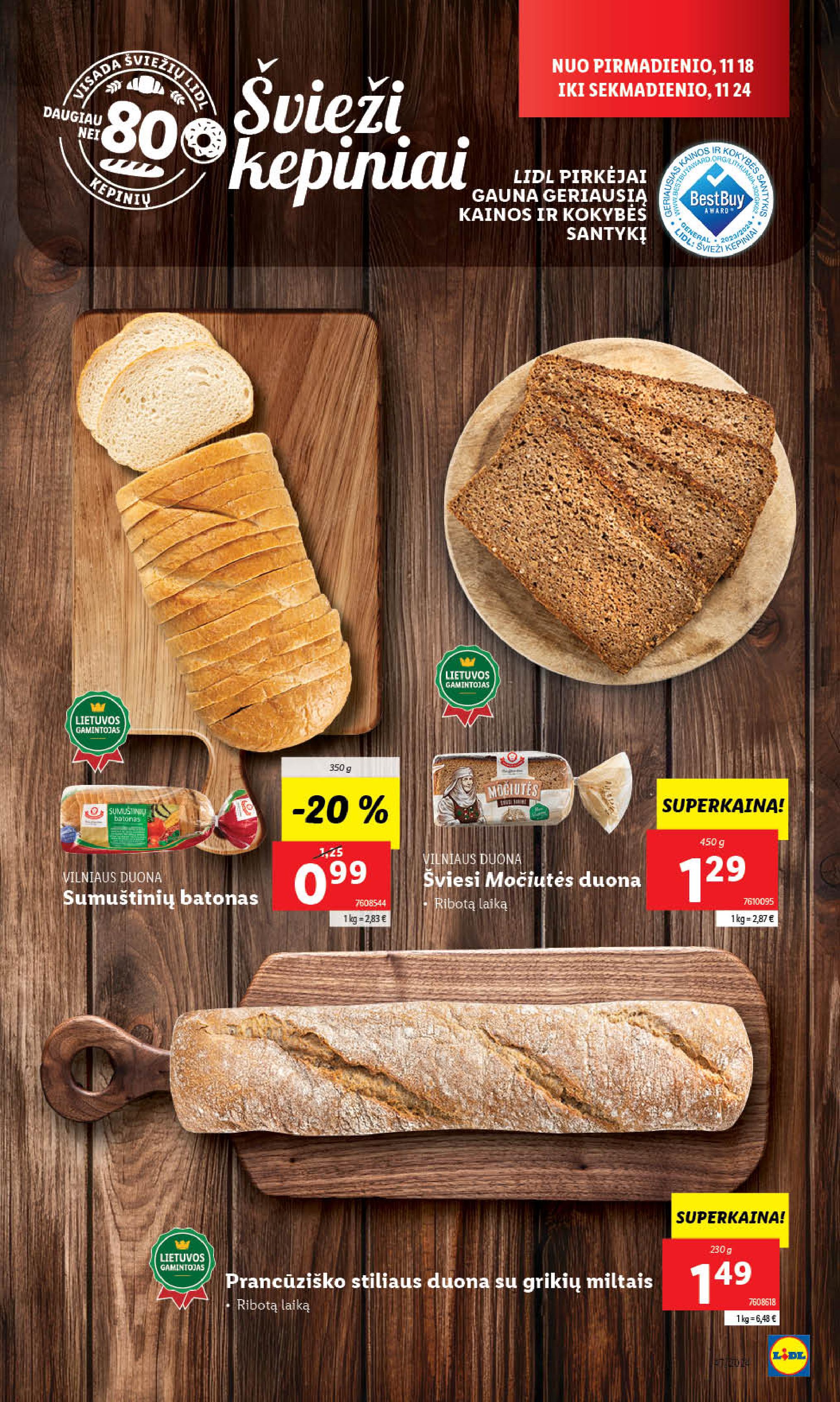 LIDL maisto prekių leidinukas nuo ketvirtadienio 11.21 - 11.24