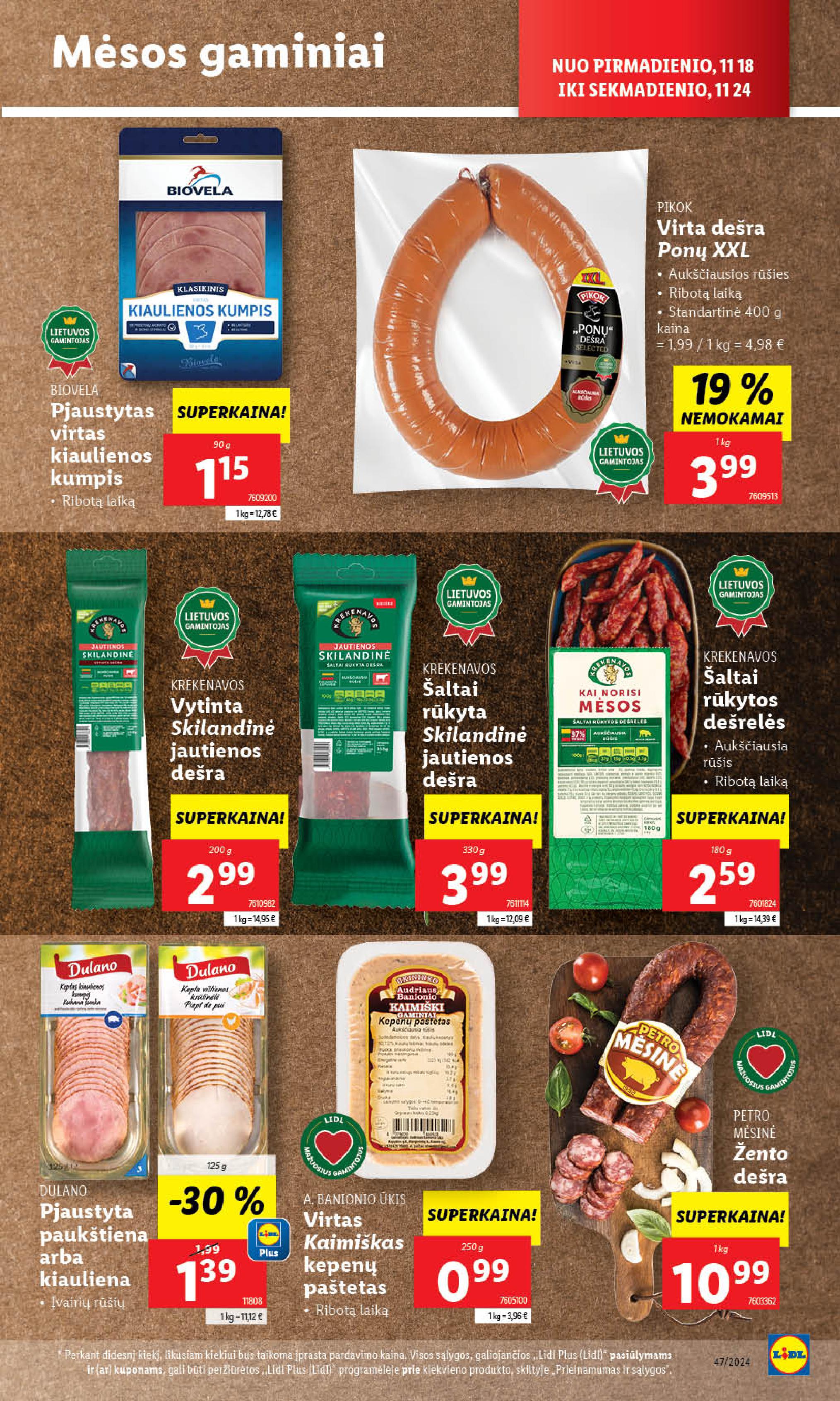 LIDL maisto prekių leidinukas nuo ketvirtadienio 11.21 - 11.24