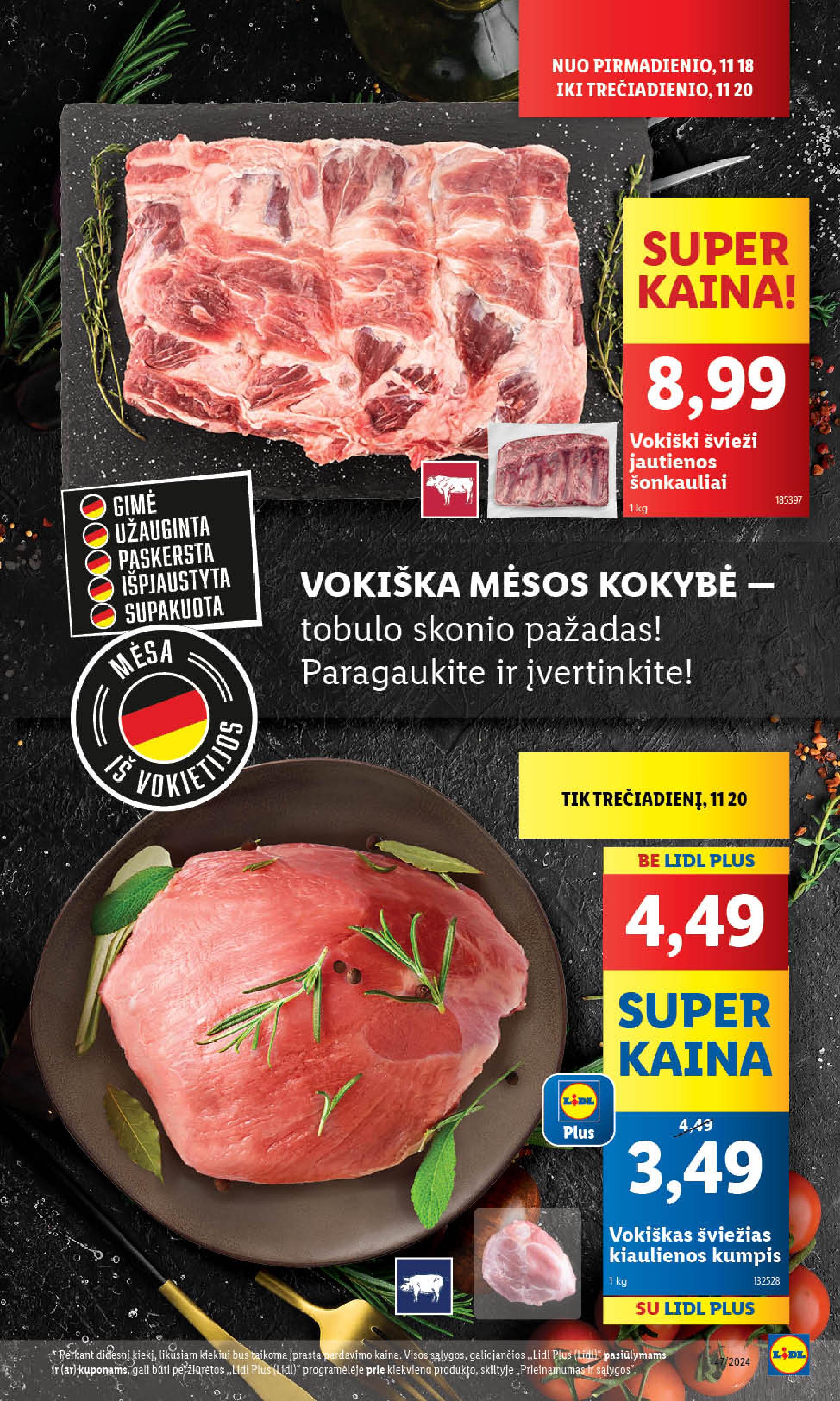 LIDL maisto prekių leidinukas nuo ketvirtadienio 11.21 - 11.24