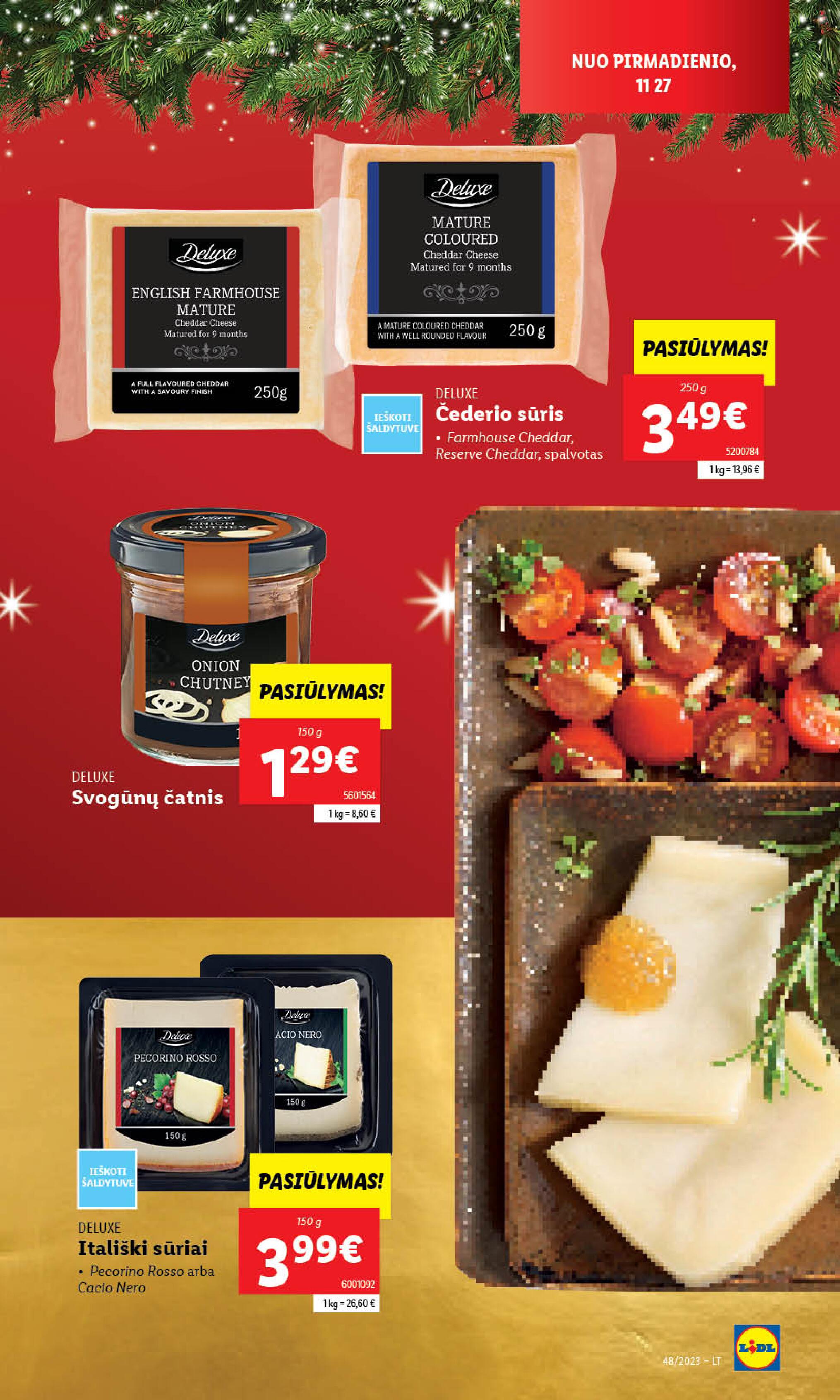 LIDL leidinukas Gurmaniški produktai už mažą kainą "DELUXE" nuo 2023.12.18