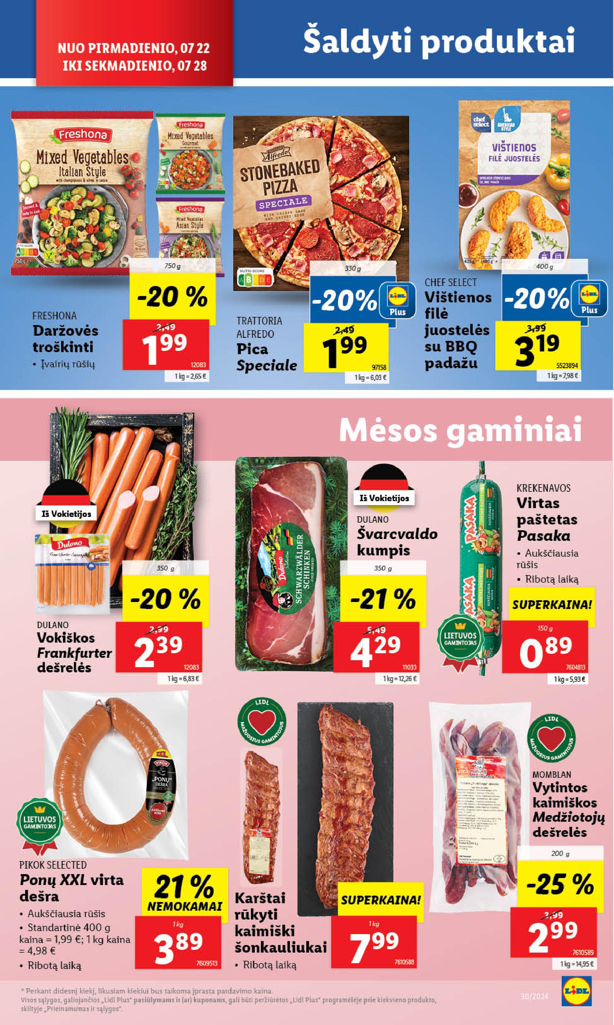 LIDL maisto prekių leidinukas nuo ketvirtadienio 07.25 - 07.28