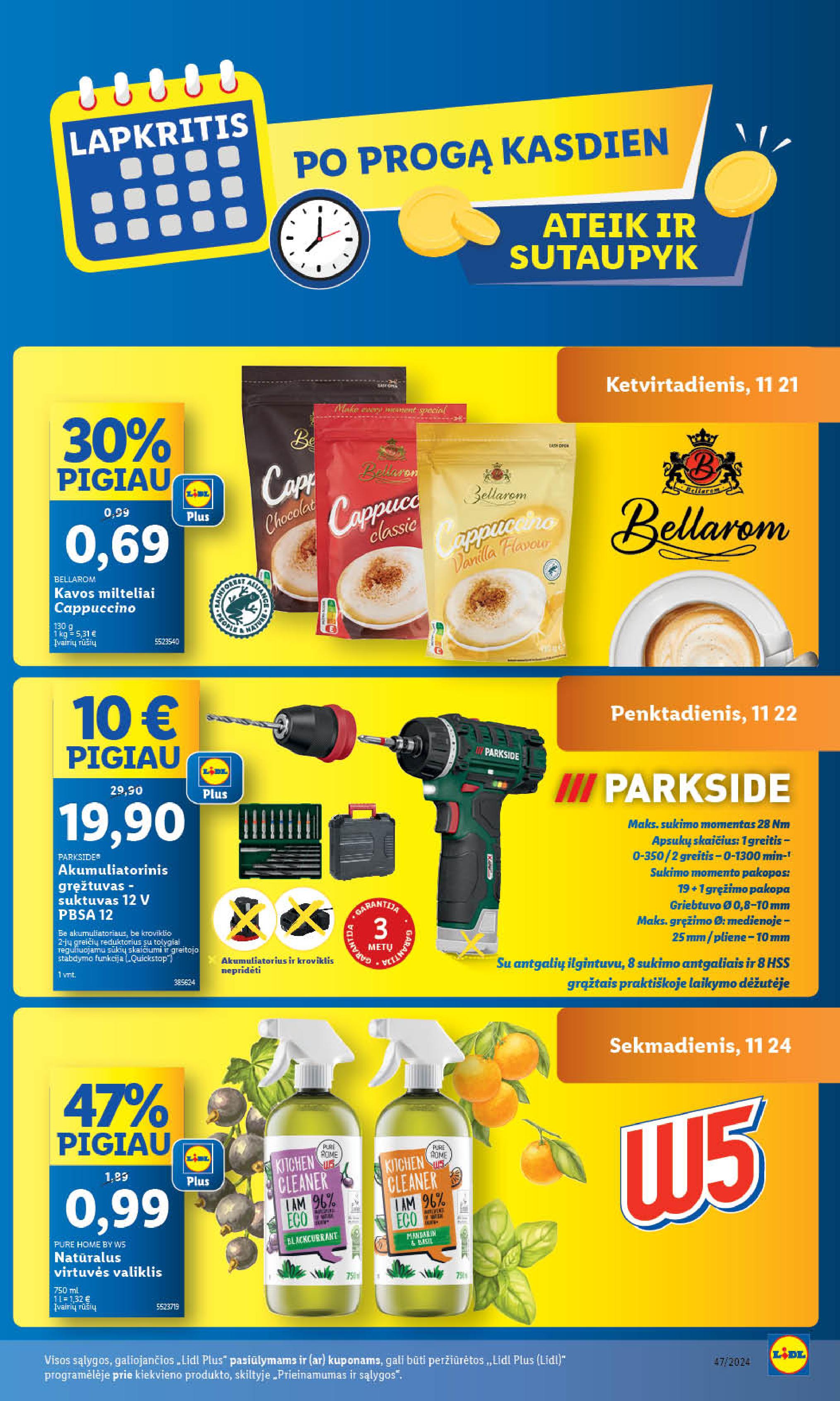 LIDL maisto prekių leidinukas nuo ketvirtadienio 11.21 - 11.24