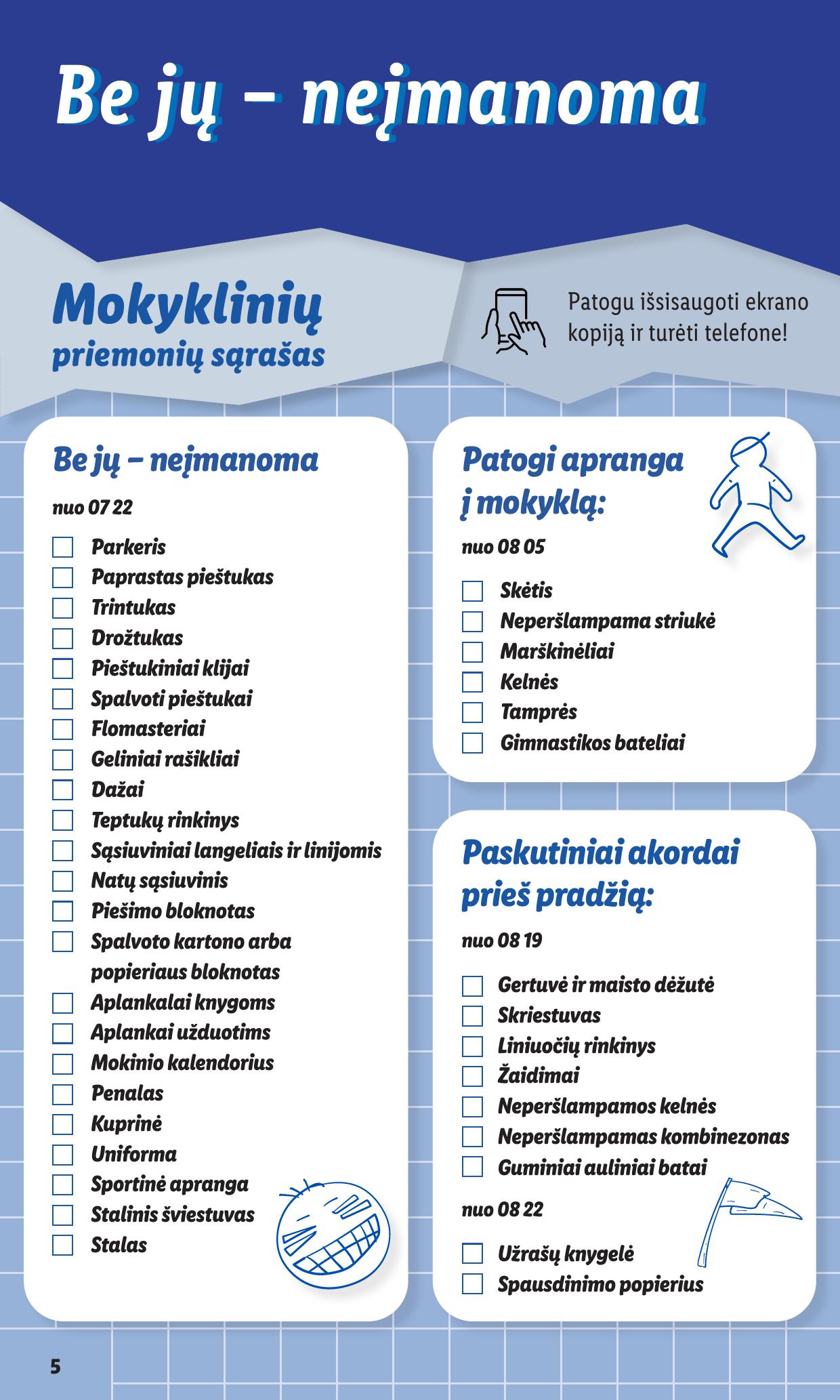 LIDL mokyklinių prekių katalogas "Žygiuojam į mokyklą"