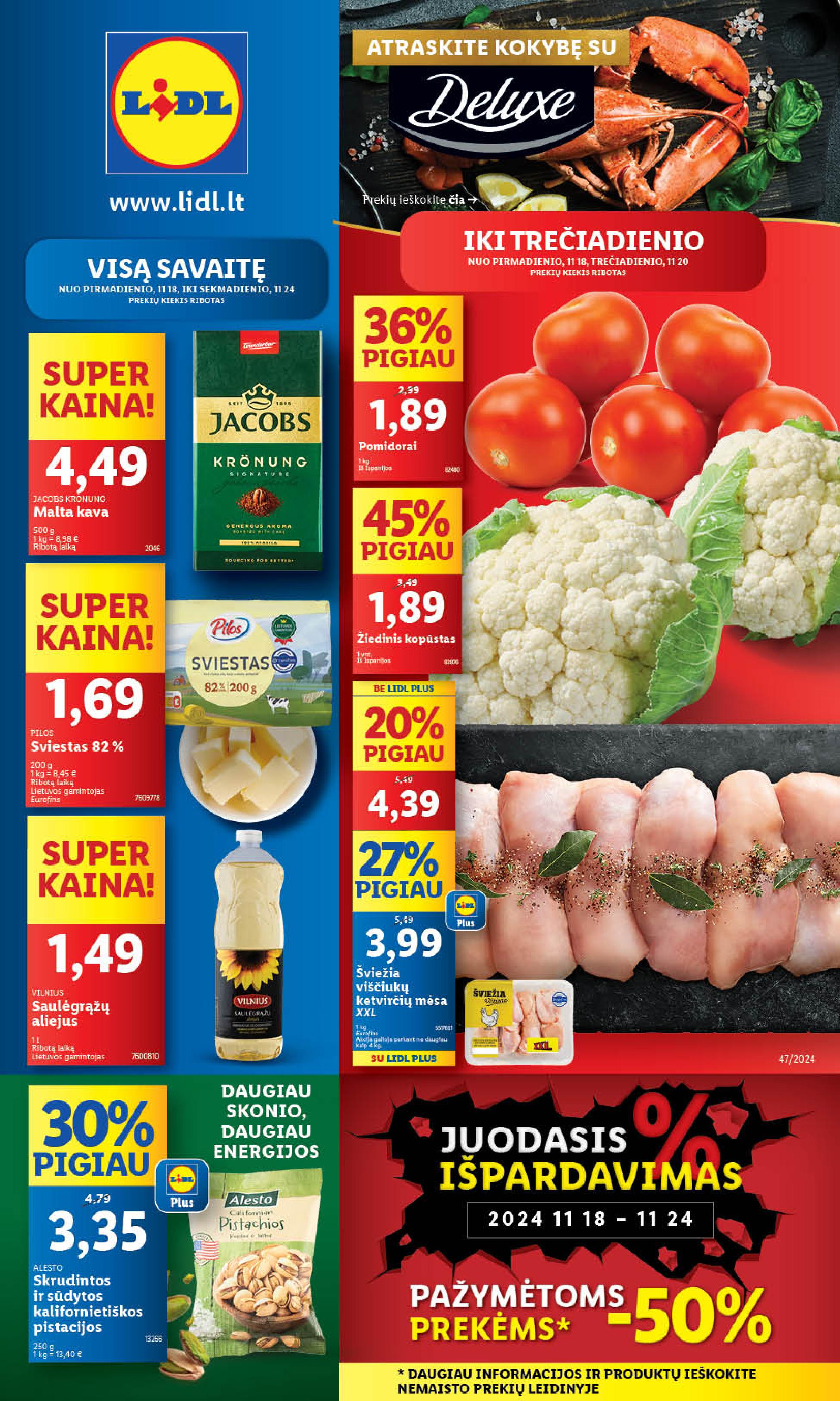 LIDL maisto prekių leidinukas nuo ketvirtadienio 11.21 - 11.24