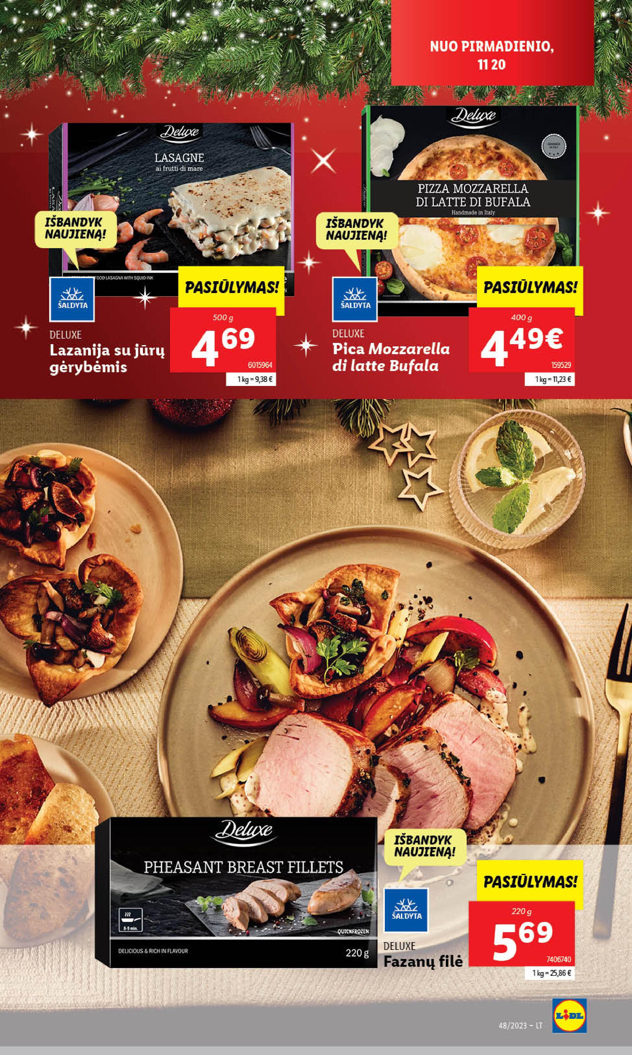 LIDL leidinukas Gurmaniški produktai už mažą kainą "DELUXE" nuo 2023.12.18