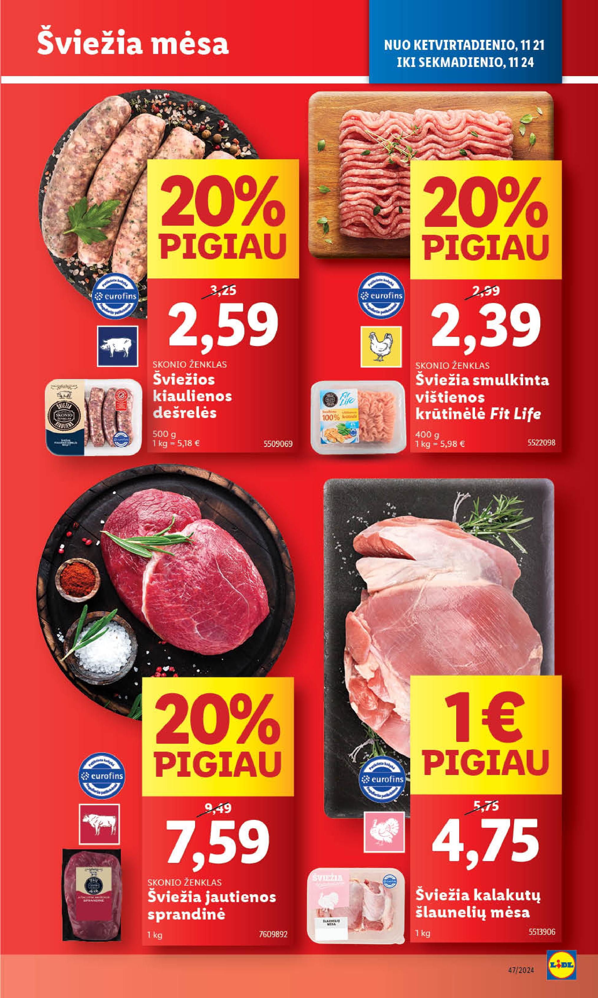 LIDL maisto prekių leidinukas nuo ketvirtadienio 11.21 - 11.24