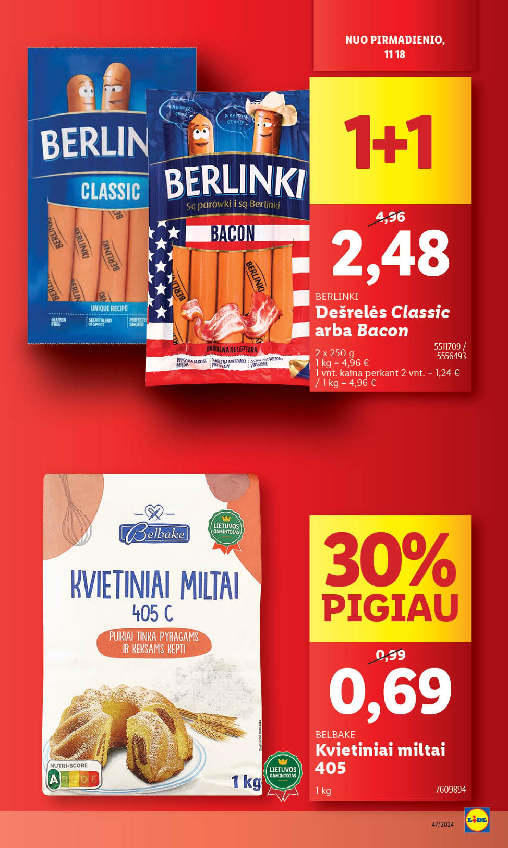 LIDL maisto prekių leidinukas nuo ketvirtadienio 11.21 - 11.24