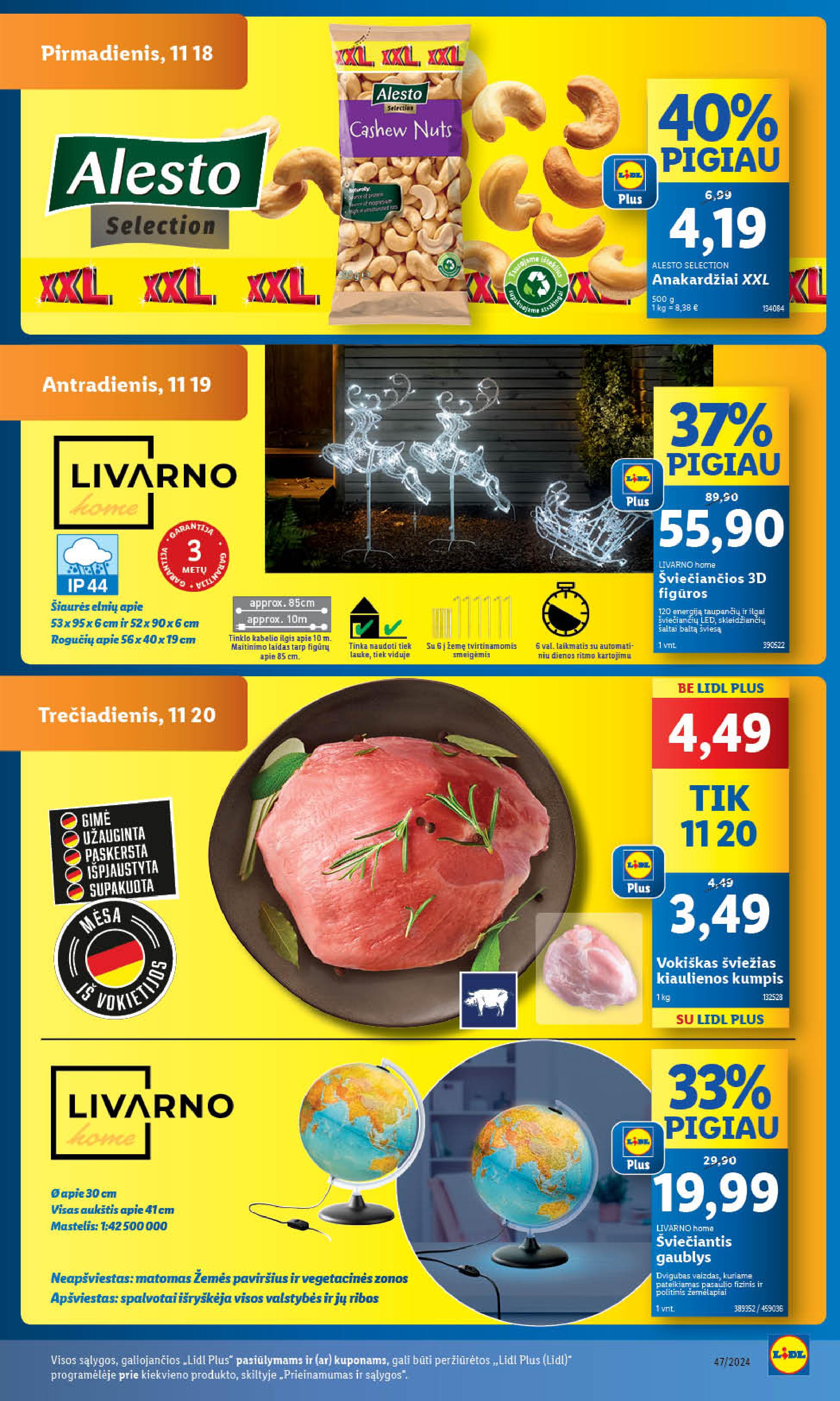 LIDL maisto prekių leidinukas nuo ketvirtadienio 11.21 - 11.24