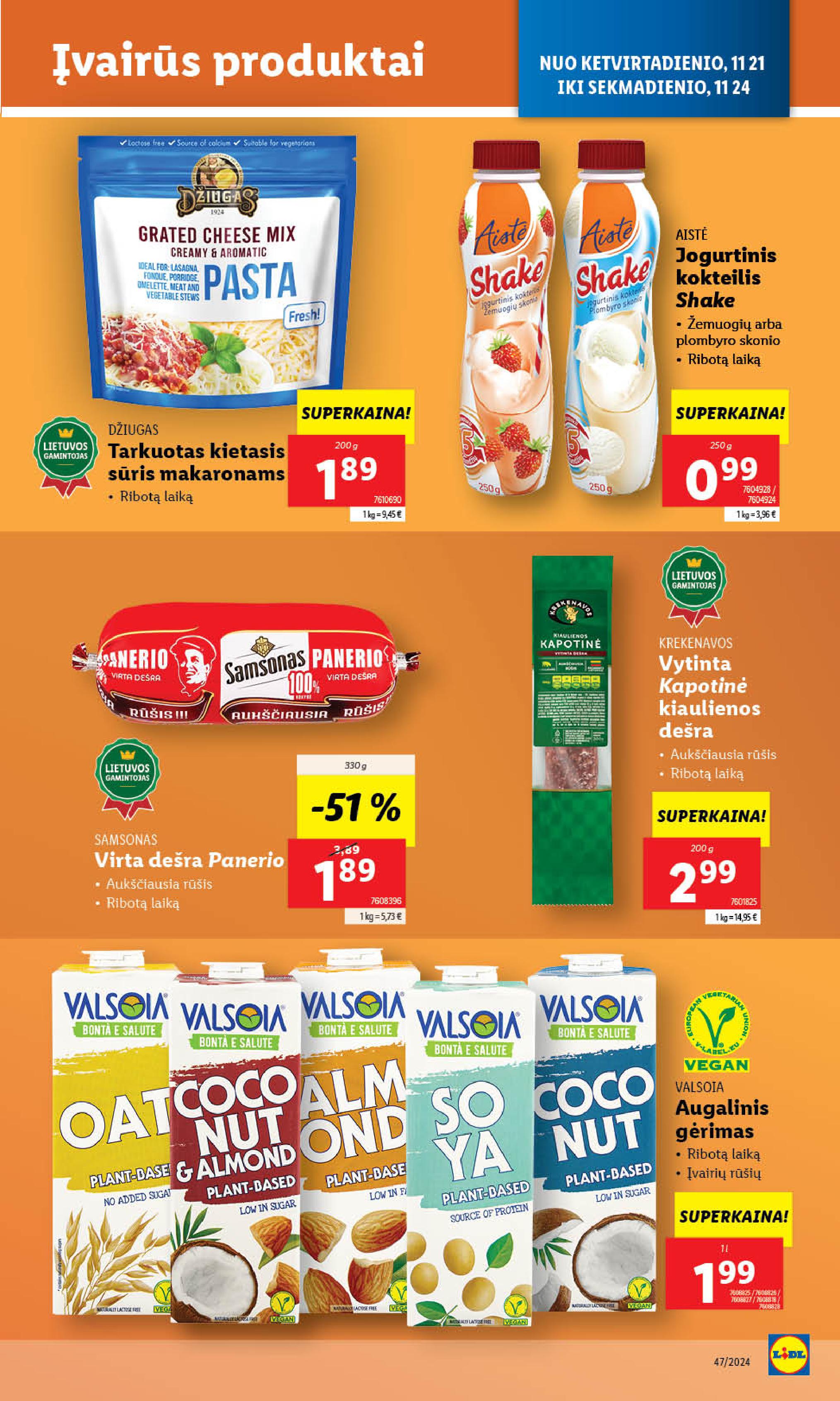 LIDL maisto prekių leidinukas nuo ketvirtadienio 11.21 - 11.24