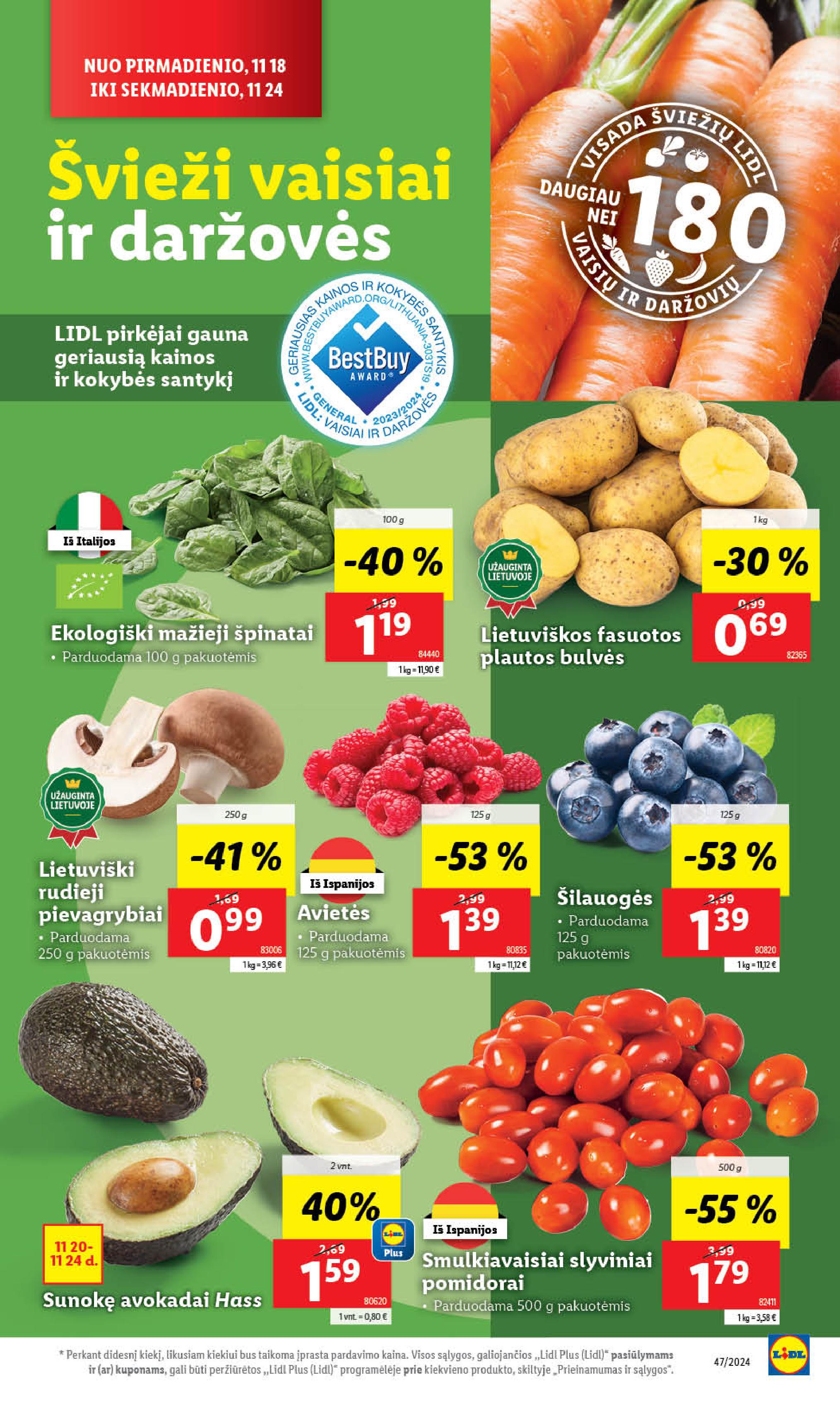 LIDL maisto prekių leidinukas nuo ketvirtadienio 11.21 - 11.24