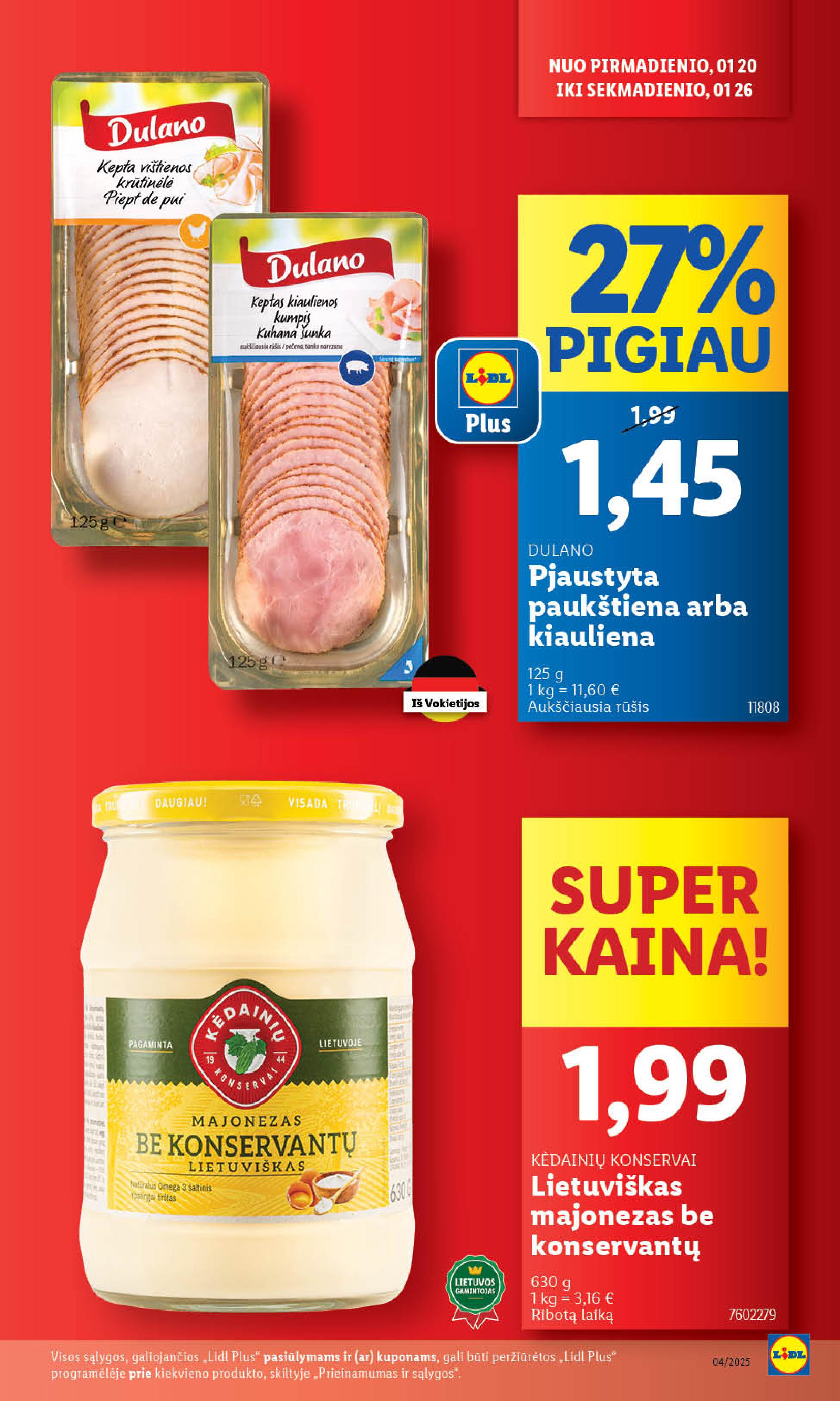 Naujausias LIDL kaininis katalogas 2025.01.20 - 2025.01.26