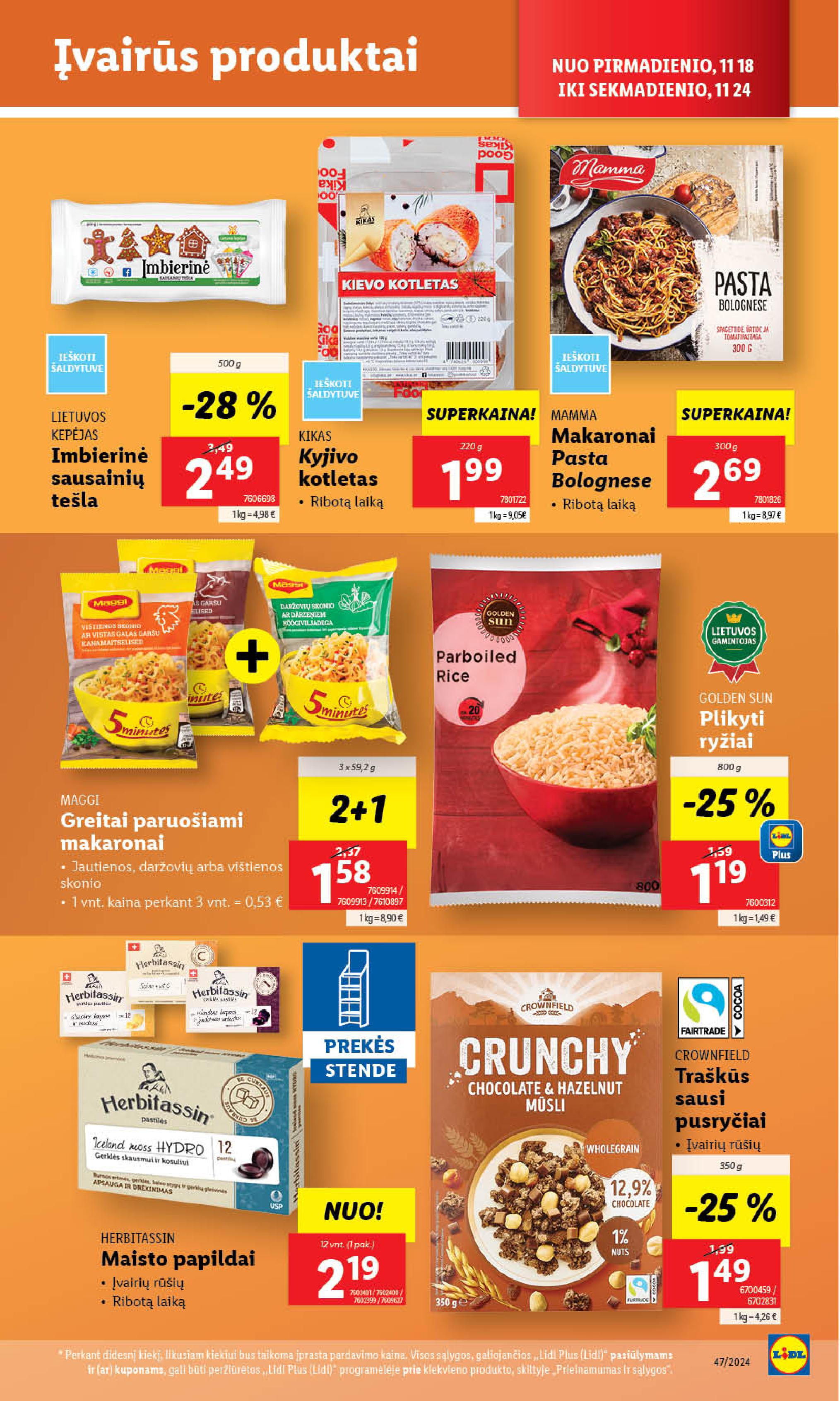 LIDL maisto prekių leidinukas nuo ketvirtadienio 11.21 - 11.24