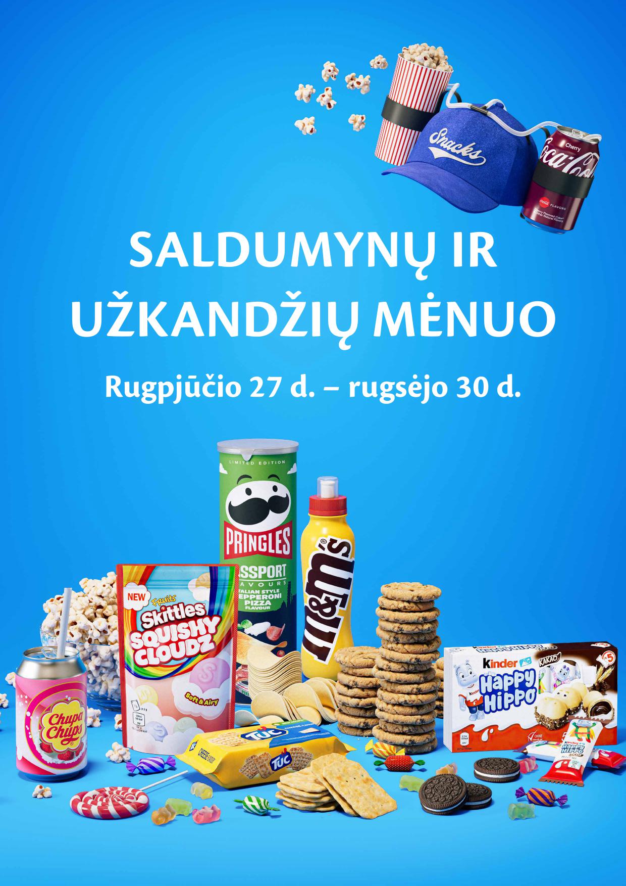 MAXIMA katalogas "SALDUMYNŲ IR UŽKANDŽIŲ MĖNUO" galioja 2024.08.27 - 2024.09.30