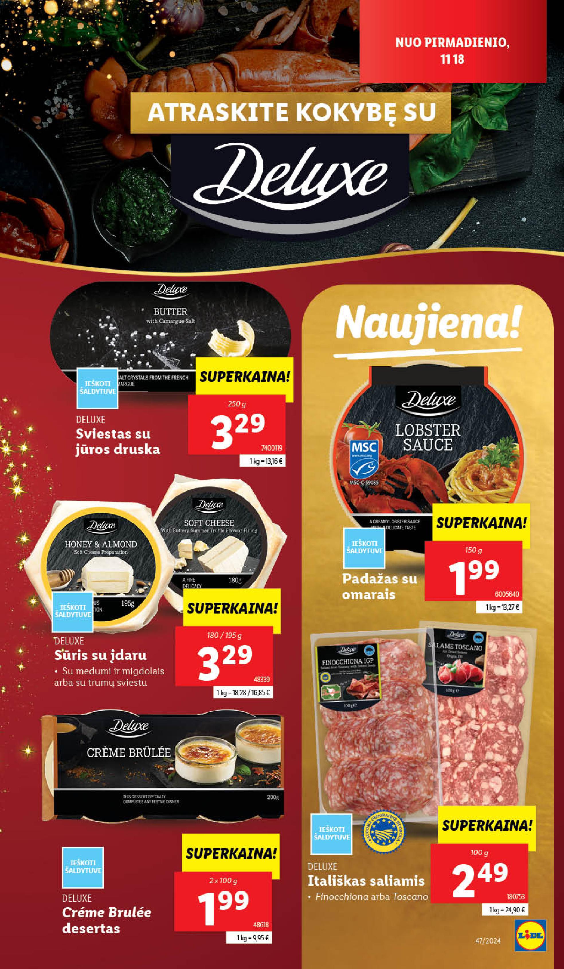 LIDL katalogas "DELUXE" galioja nuo 2024.11.18